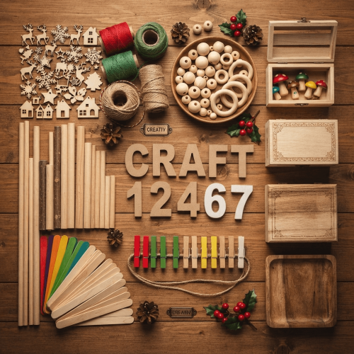 Materiale si accesorii din lemn pentru Craciun